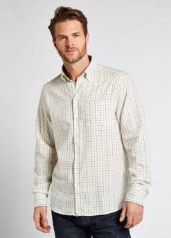 Dubarry hombres camisa a cuadros hollymount FZ86P1016 ropa crema
