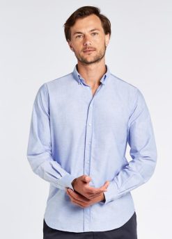 Dubarry hombres camisa Oxford Castlecove FZ86P1020 ropa azul pálido