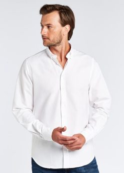 Dubarry hombres camisa Oxford Castlecove FZ86P972 ropa blanco