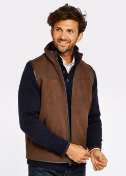 Dubarry hombres chaleco de cuero dunhill FZ86P963 ropa nuez
