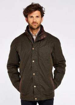 Dubarry hombres chaqueta encerada carrickfergus FZ86P978 ropa aceituna