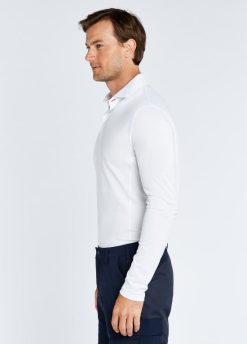 Dubarry hombres polo manga larga FZ86P997 ropa blanco