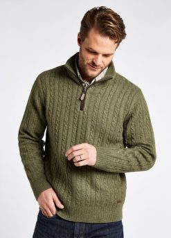 Dubarry hombres suéter cronin con cremallera en el cuello FZ86P1088 ropa verde oscuro