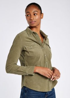 Dubarry mujer camisa angelica pincord FZ86P227 ropa verde oscuro