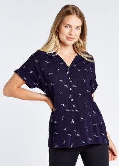 Dubarry mujer camisa de garza FZ86P767 ropa Armada