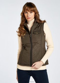 Dubarry mujer chaleco acolchado de ratán FZ86P254 ropa aceituna