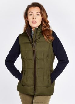 Dubarry mujer chaleco acolchado spiddal FZ86P285 ropa aceituna