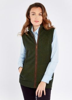 Dubarry mujer chaleco de punto de lana FZ86P208 ropa aceituna