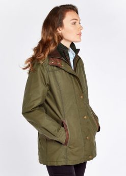 Dubarry mujer chaqueta encerada mountrath FZ86P497 ropa verde oscuro