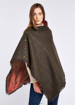 Dubarry mujer poncho de tweed color avellana FZ86P175 ropa cicuta
