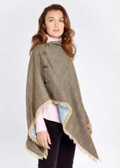Dubarry mujer poncho de tweed color avellana FZ86P273 ropa rosa de madera