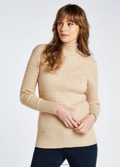 Dubarry mujer suéter con cuello alzado Hacketstown FZ86P761 ropa ostra