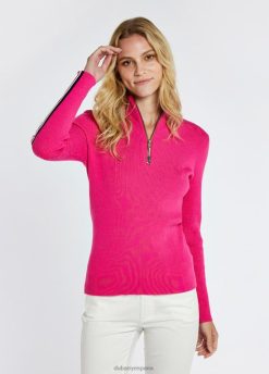 Dubarry mujer suéter Killglass con cremallera en el cuello FZ86P165 ropa cereza