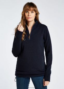 Dubarry mujer suéter morrisey con cremallera en el cuello FZ86P221 ropa Armada