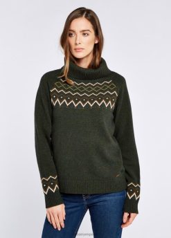 Dubarry mujer suéter Riverstown Fair Isle FZ86P521 ropa aceituna